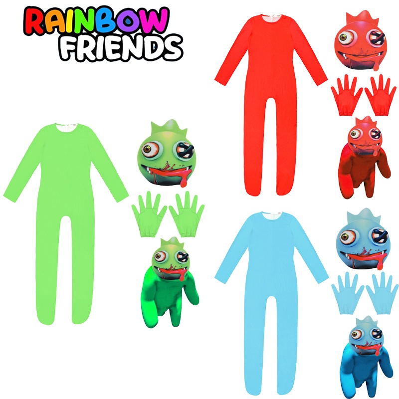 Halloween Roblox Rainbow Friends Kids Cosplay Costume Green