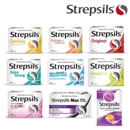 [FAST SHIPPING] STREPSILS LOZENGES FOR SORE THROAT COUGH - 24 LOZENGES ...