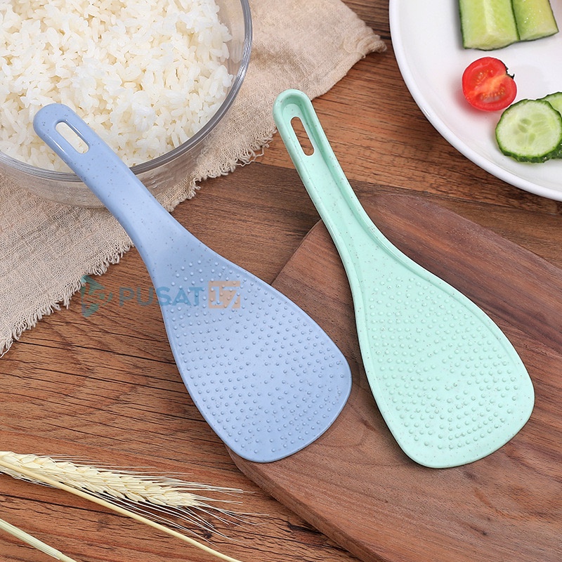 PUSAT17 SENDOK NASI ANTI LENGKET BAHAN WHEAT STRAW FOOD GRADE / SENDOK CENTONG NASI JERAMI GANDUM / SENDOK DAPUR SERBAGUNA / RICE SPOON - Gambar 2