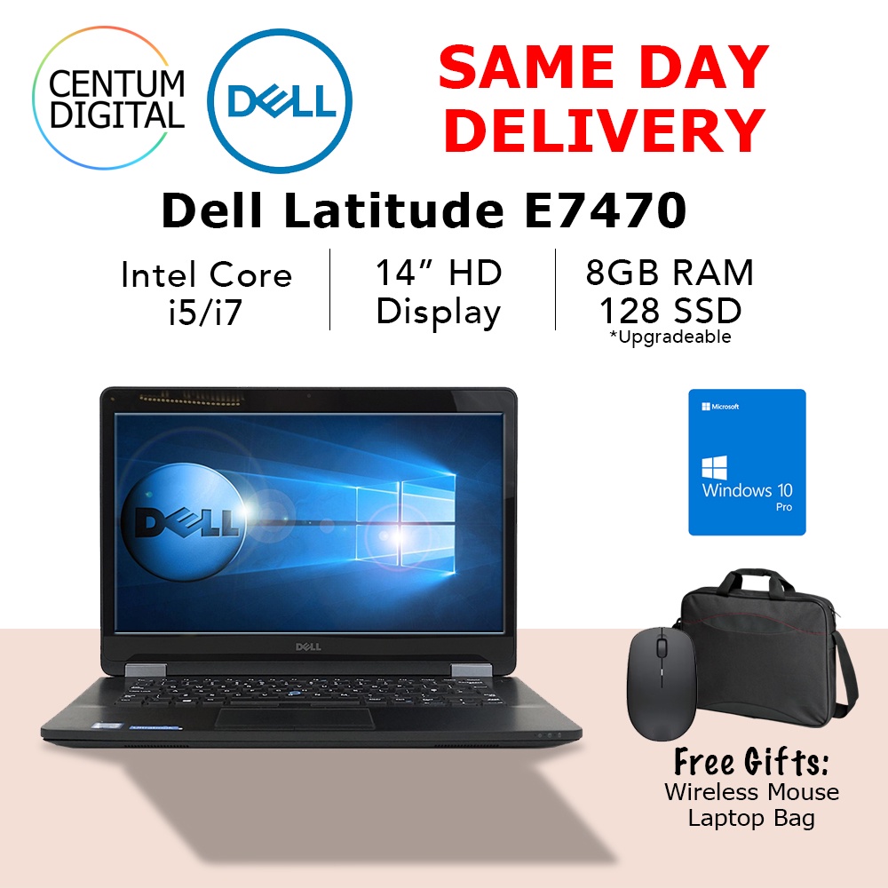 Refurbished Tip Top Condition Dell Latitude E7470 i5 i7 Core 8GB 16GB RAM 256 SSD 14 Inch Screen Windows 10 Laptop