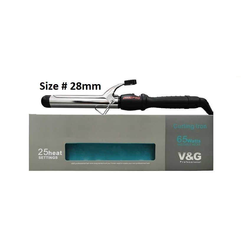 V G Professional Curling Iron Tong 19mm 22mm 25mm 28mm