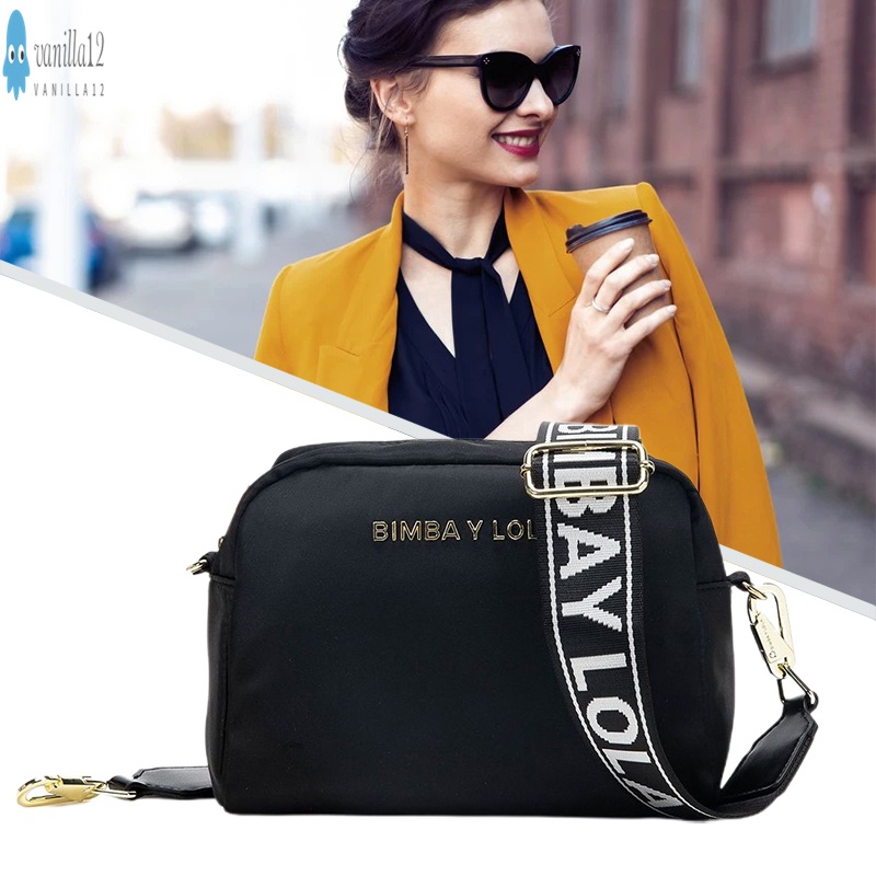 Bimba Y Lola Shoulder Bags Women Fashion Nylon Bag, Wide Shoulder Strap  Letter Design 