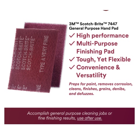 3M 7447 Scotch Brite General Purpose Hand Pad - Maroon (1PCS) | Lazada