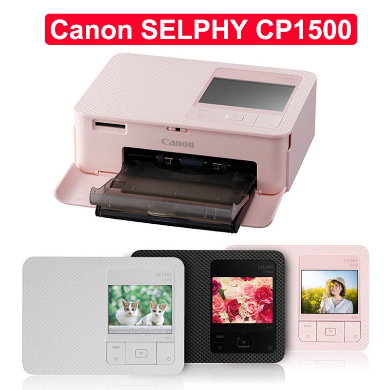 Canon SELPHY CP1500 Compact WiFi Photo Printer and RP108 kit - Pink