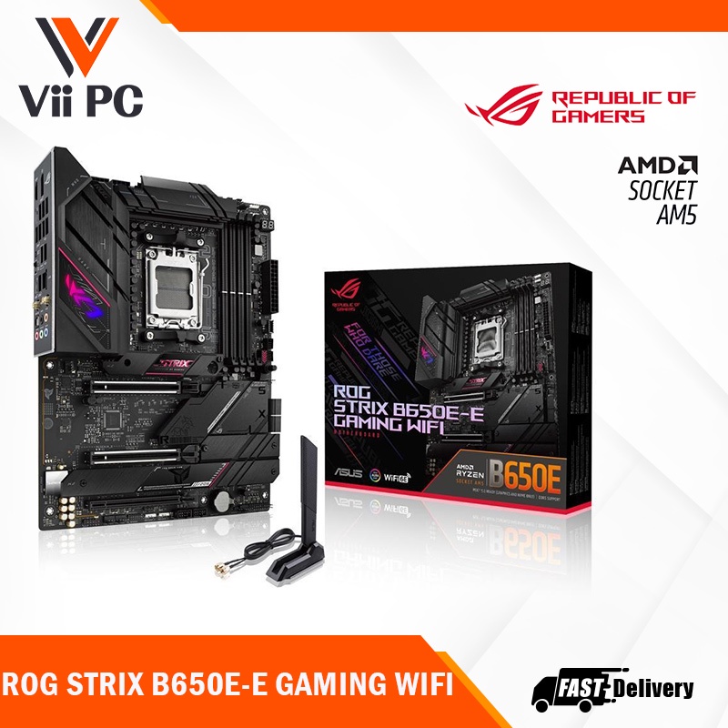 ASUS ROG STRIX B650E-E GAMING WIFI ATX Motherboard , Wi-Fi 6E, 4 x M.2 ...