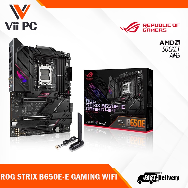 ASUS ROG STRIX B650E-E GAMING WIFI ATX Motherboard , Wi-Fi 6E, 4 X M.2 ...