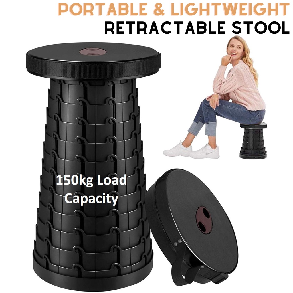 Strong Portable Telescopic Collapsible Foldable Stool Folding Sturdy Lightweight Retractable Stools Seat Chair Shopee Singapore