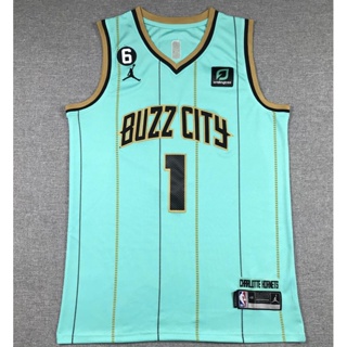 2023 new men Charlotte Hornets 1 LaMelo Ball CLT city Light black