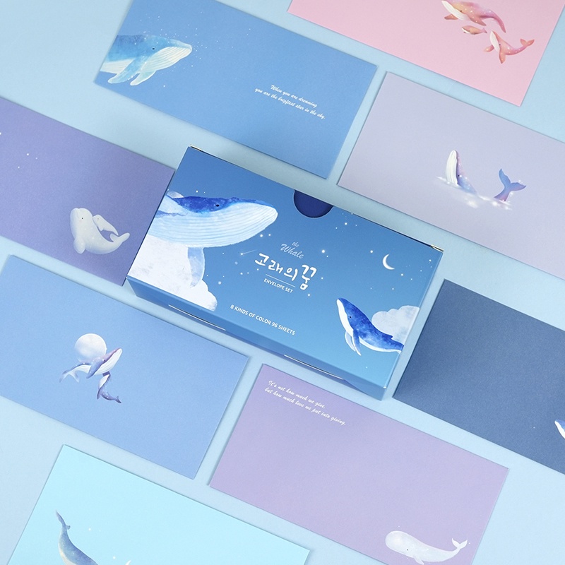 8pcs/set Dreaming Whale Envelope Cute Korean Stationery Shopee Singapore