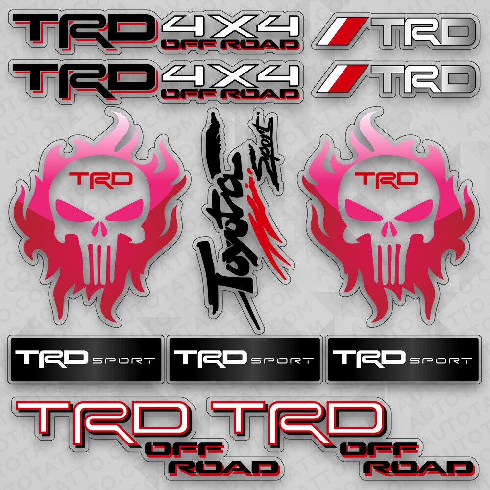 Toyota TRD 4x4 Off Road Skull Punisher Car Logo Sticker Vinyl Decal ...