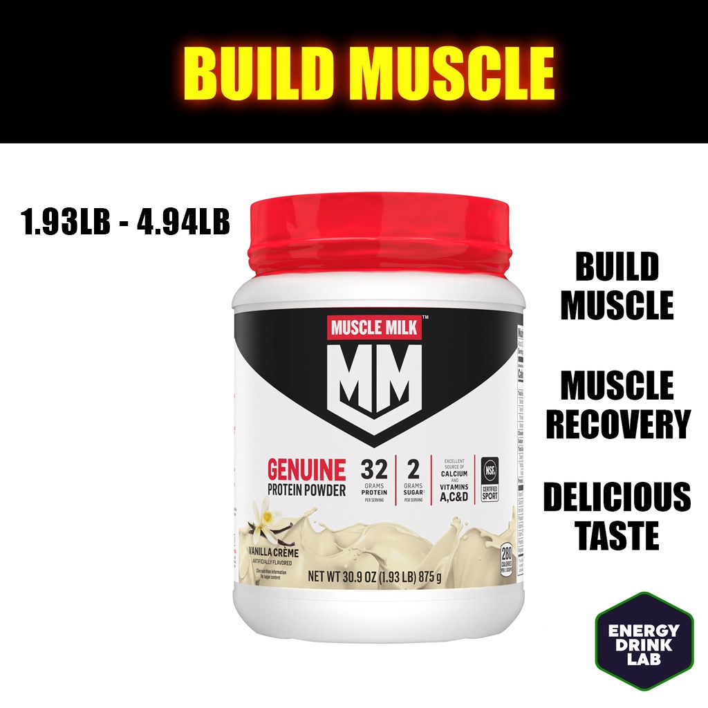 Muscle Milk Protein Powder Vanilla Creme 1.93 Lbs (select Flavour 