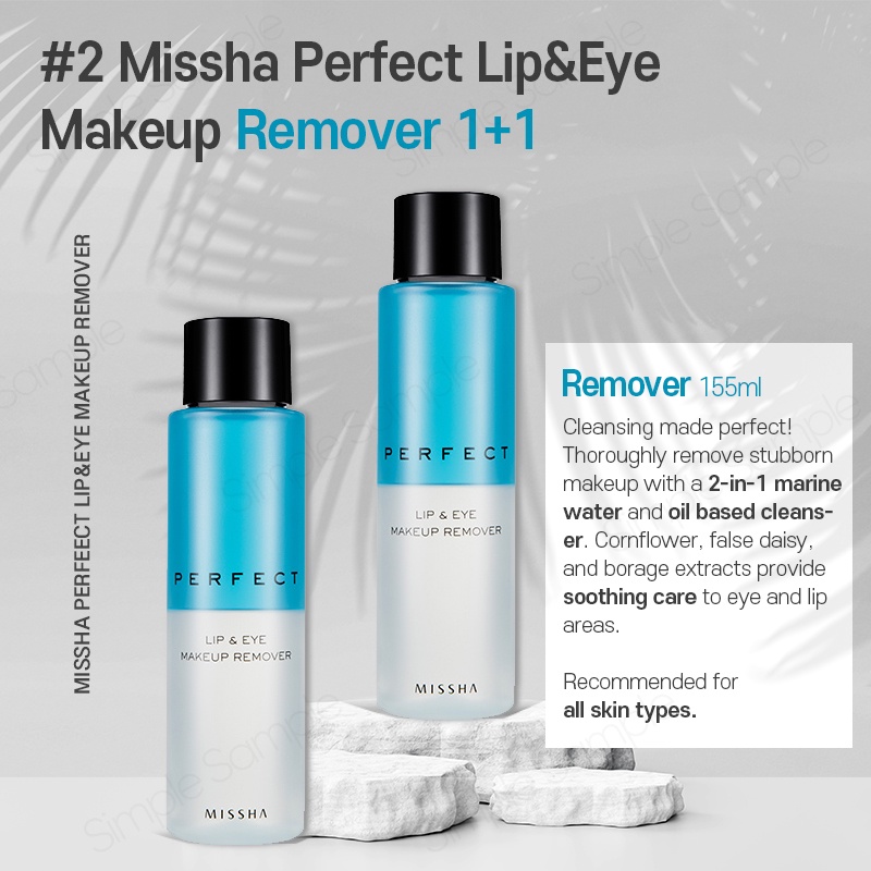 [MISSHA] Perfect lip & eye make up remover 1+1 makeup beauty removal