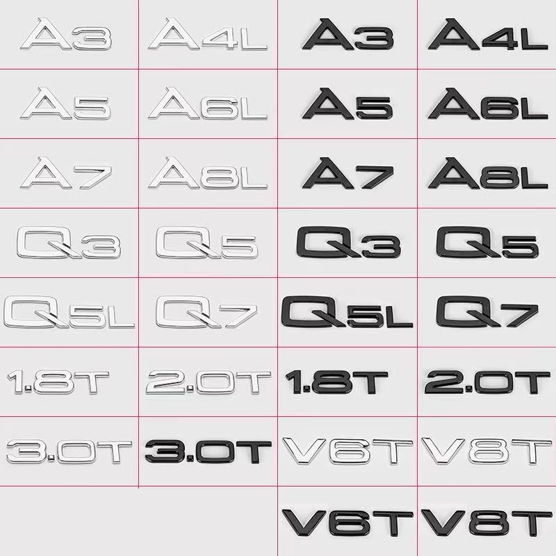3D ABS For Audi A3 A4 A5 A6 A7 A8 Q3 Q5 Q7 Q8 A4L A6L A8L Q5L 1.8T 2.0T ...