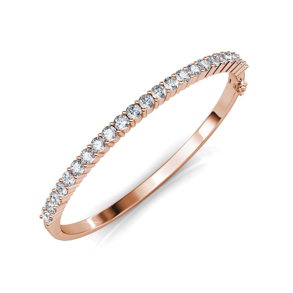Circle Tennis Bangle Rose Gold - Made with Swarovski Crystals