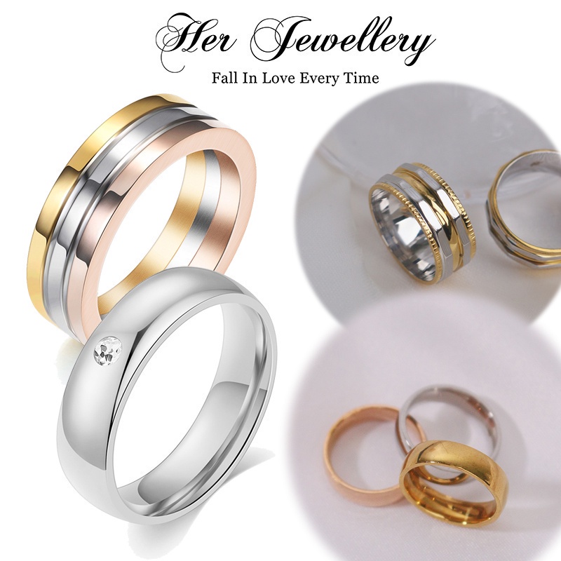 Titanium Rings Collection 1 - Premium Japan Imported Titanium with 18K Gold plated