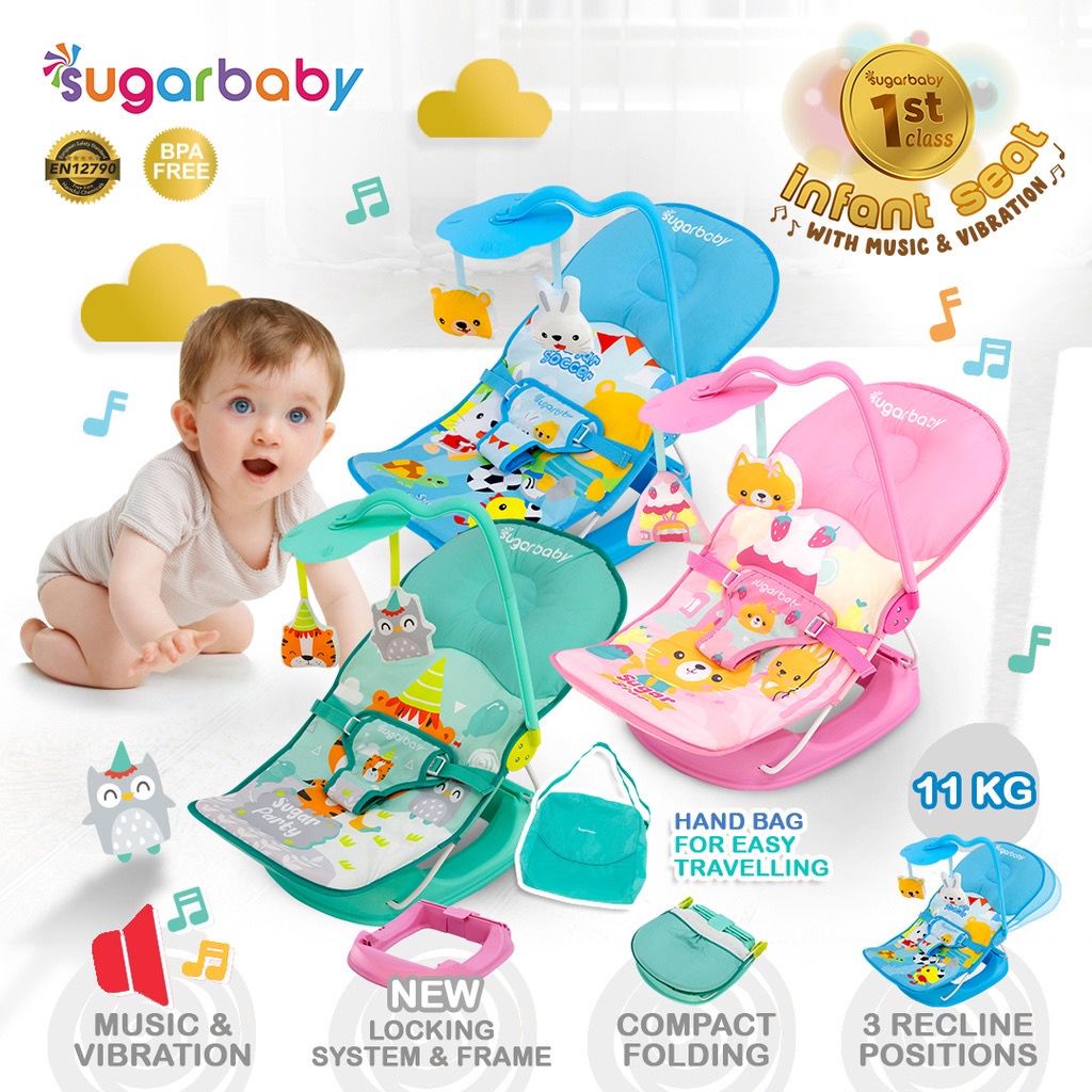 Sugar BABY Infant Seat Bouncer BABY 3 Recline Vibrating BABY Chair Shopee Singapore