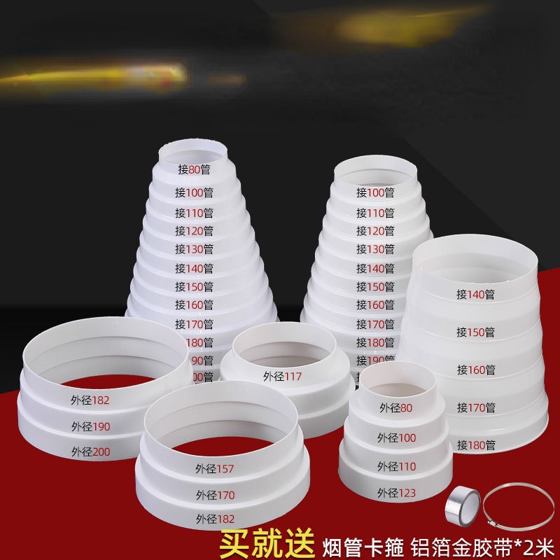 Kitchen Range Hood Smoke Vent Diameter Adapting Ring Check Valve