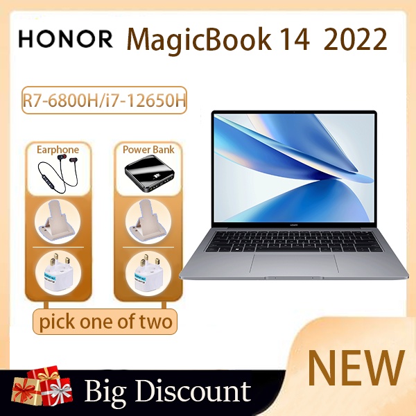 HONOR MagicBook 14 2022 i7-12650H Honor Laptop 2.1K 100%sRGB Screen 16+512GB MagicBook Laptop