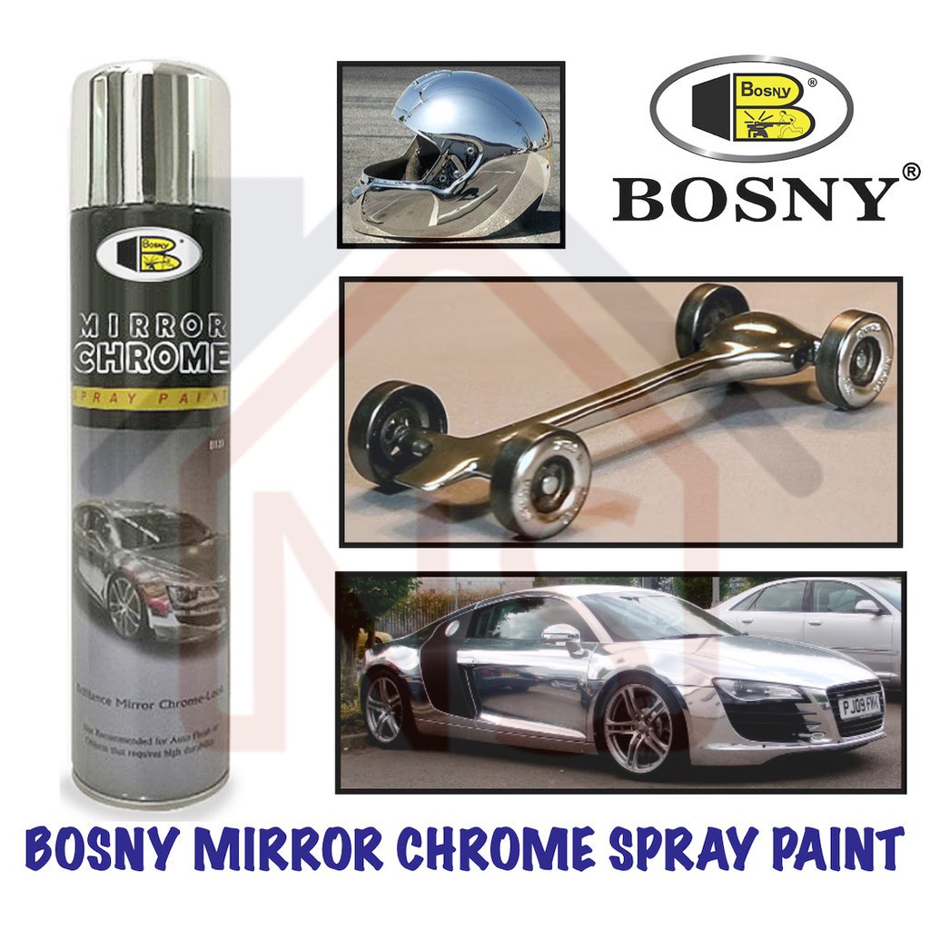 BOSNY Mirror Chrome Spray Paint B123 / Reflective Silver Chrome Color