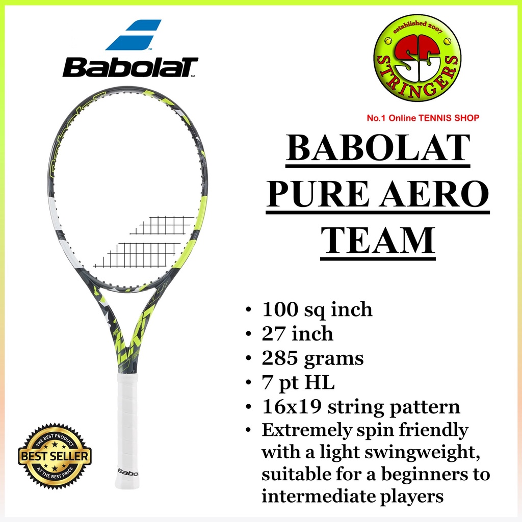 Babolat Pure Aero Team 2023 Tennis Racket | Shopee Singapore