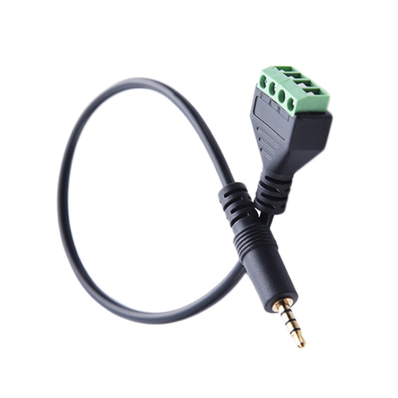 3.5mm Screw Terminal Adapter Speaker Cable 4-Core Stereo TRRS Male Hole ...