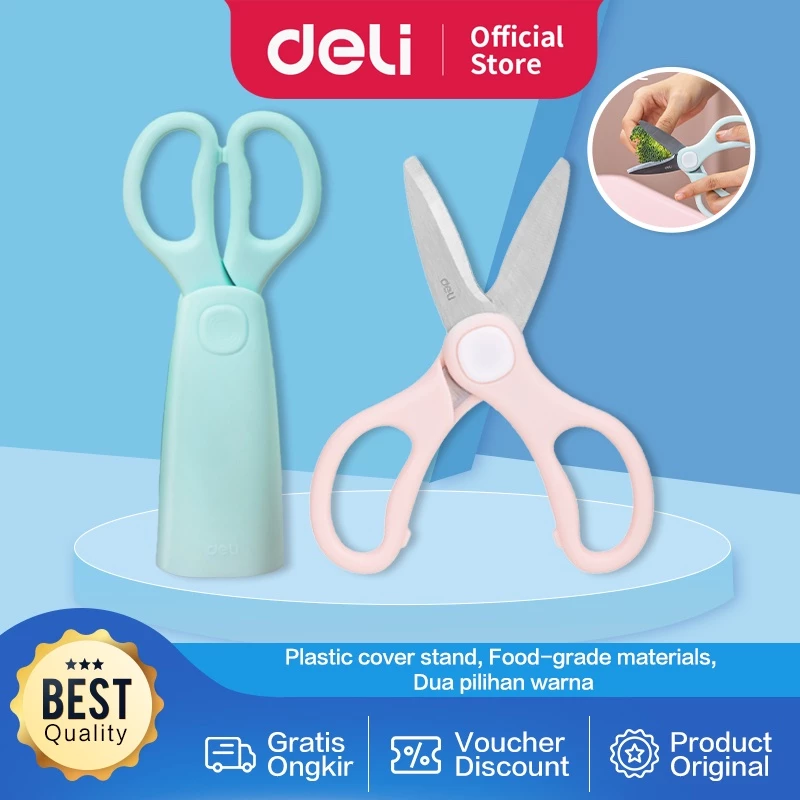 Deli Baby Food Scissors / Gunting Makanan Bayi Keramik Dengan Standing Case 77773