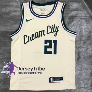Men's Milwaukee Bucks Jrue Holiday #21 Nike White Cream Swingman Jersey - City Edition