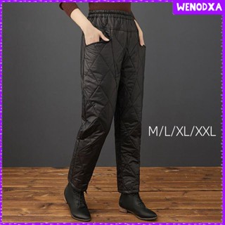  Women Winter Warm Down Cotton Pants,Padded Quilted