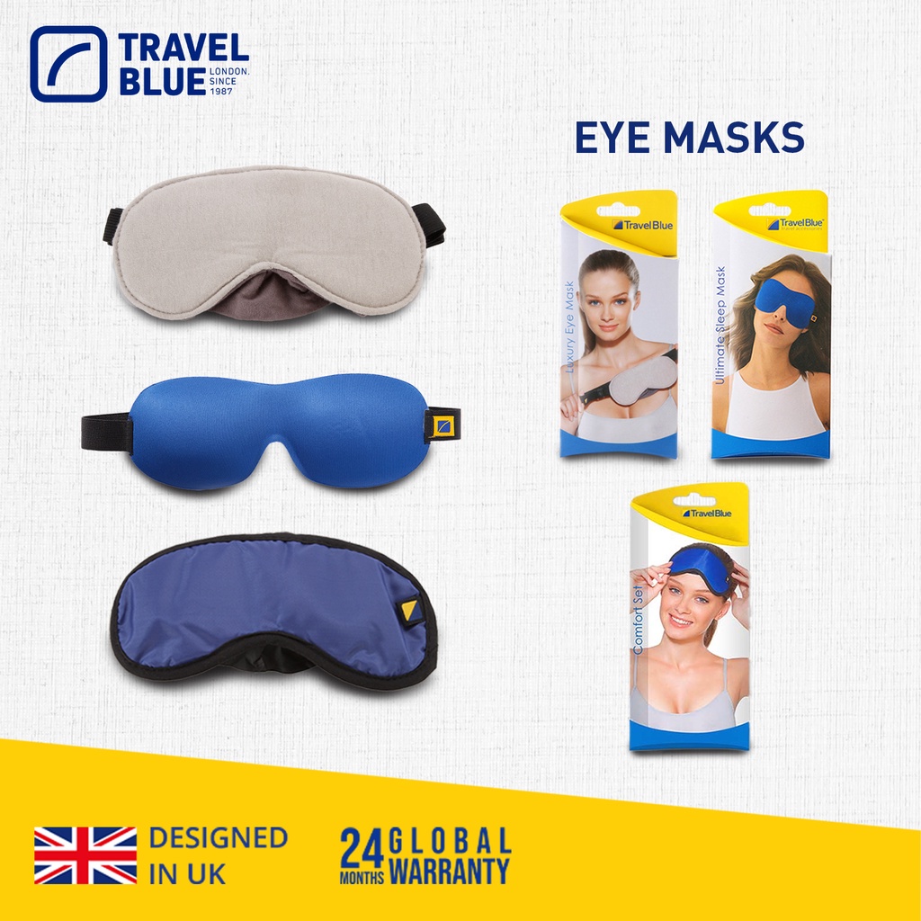 Travel Blue Luxury Range of Eye Mask Sleeping Eye Covers Soft