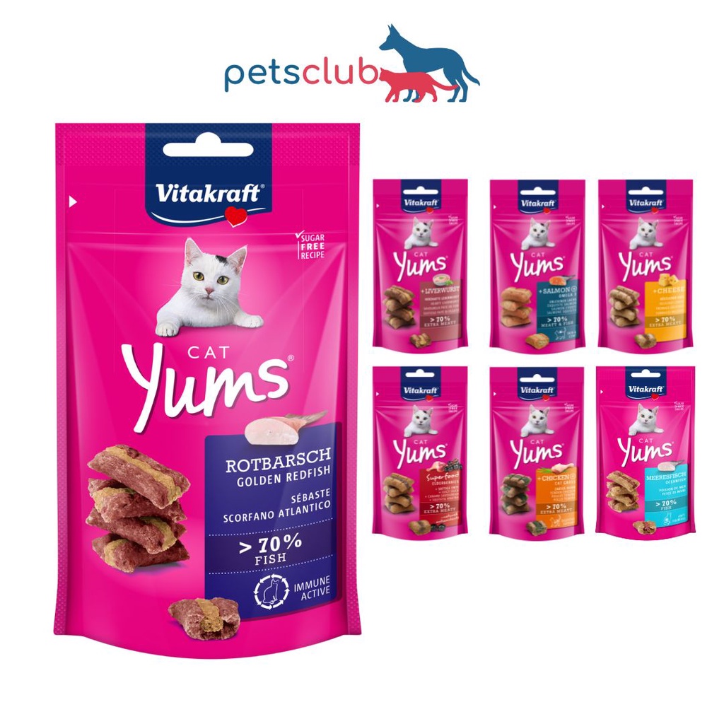 Vitakraft Cat Yums Treats for Cats, 40g, Available in 7 Flavours