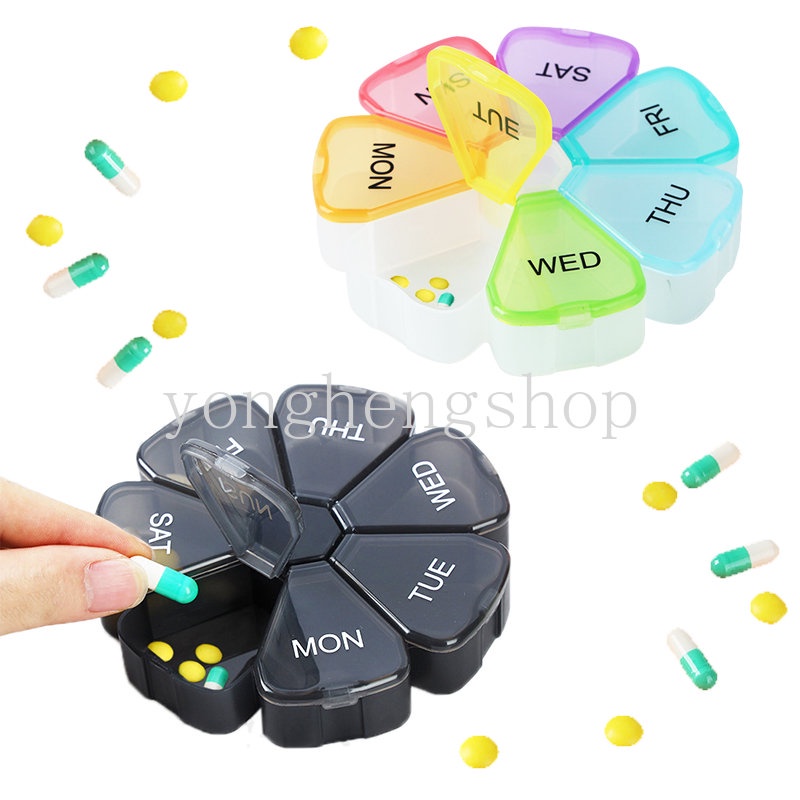 7 Days Pill Case Candy Vitamin Storage Box Travel Portable Mini Pill ...