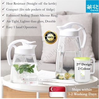 1pc Glass Pitcher 61 oz/ 1.8 L, Water Pitcher with Lid and Filter, Iced Tea  Pitcher with Large Spout, Easy to Clean High Borosilicate Glass Pitcher