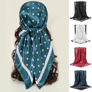 New 70x70cm Women Silk Scarf Elegant Stripes Printed Casual Satin Hijab  Small Square Wraps Scarves Shawl Hair Bandana Head Band - AliExpress