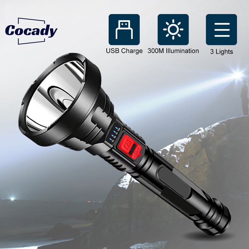 Cocady Flashlights USB Rechargeable Flashlight Emergency Electric Torch