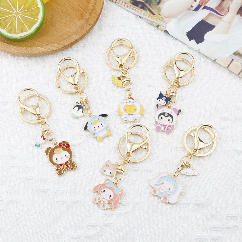 Sanrio Keychain Cartoon Blessing Cute Cinnamoroll Dog Car Key Chain ...