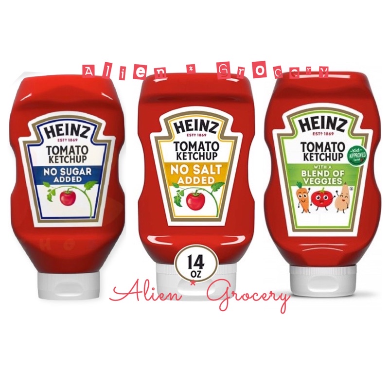 Kraft Heinz Tomato Ketchup No Added Salt Less Sodium Sugar Unsweetned Veggie Vegetable Blend