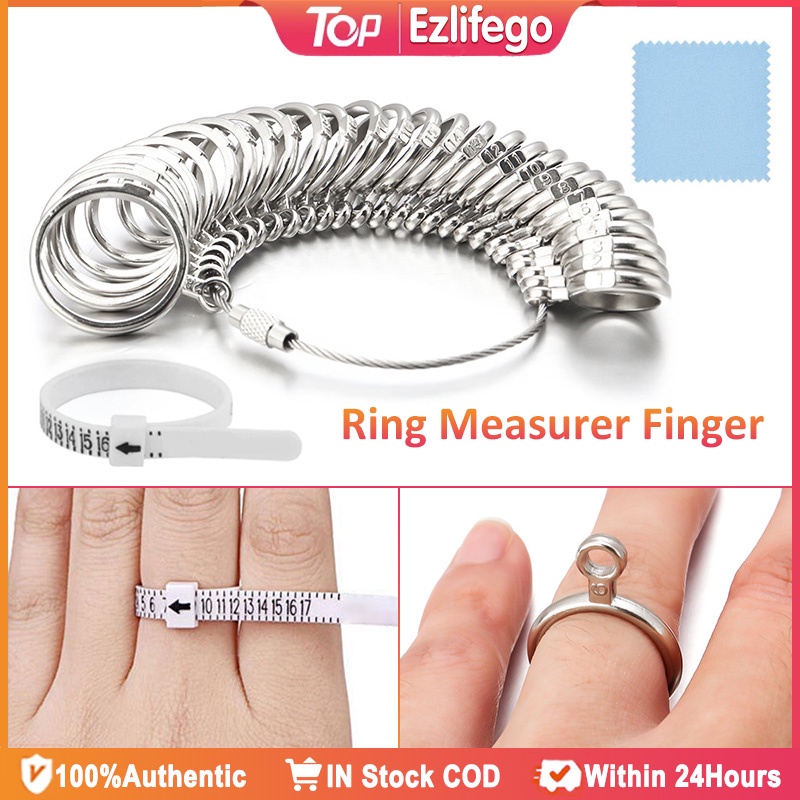 Ring Sizer Measuring Set Stainless Steel Finger Sizer Measuring Ring Tool  Size 1-13