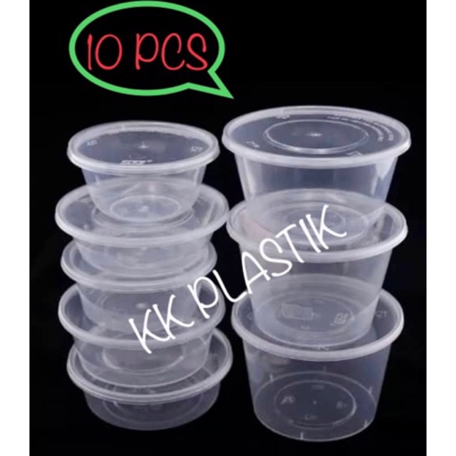 10 PCS CONTAINER BULAT/ROUND DISPOSABLE CONTAINER/MICROWAVE CONTAINER ...
