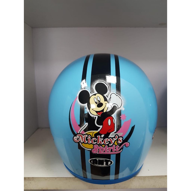 Helm Bogo Anak anak / Helm Retro Kids /ANT MINI JUNIOR BLUE + Kaca - Gambar 3