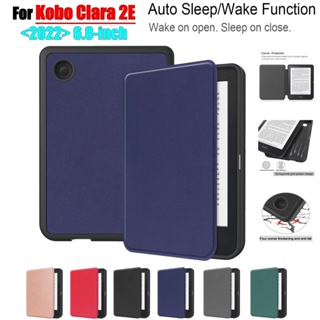 For Funda Kobo Clara 2E 2022 Case 6 inch Flip Stand Soft TPU Back Smart  Folio Shell for Kobo Clara 2E 2022 Cover Auto Sleep/Wake