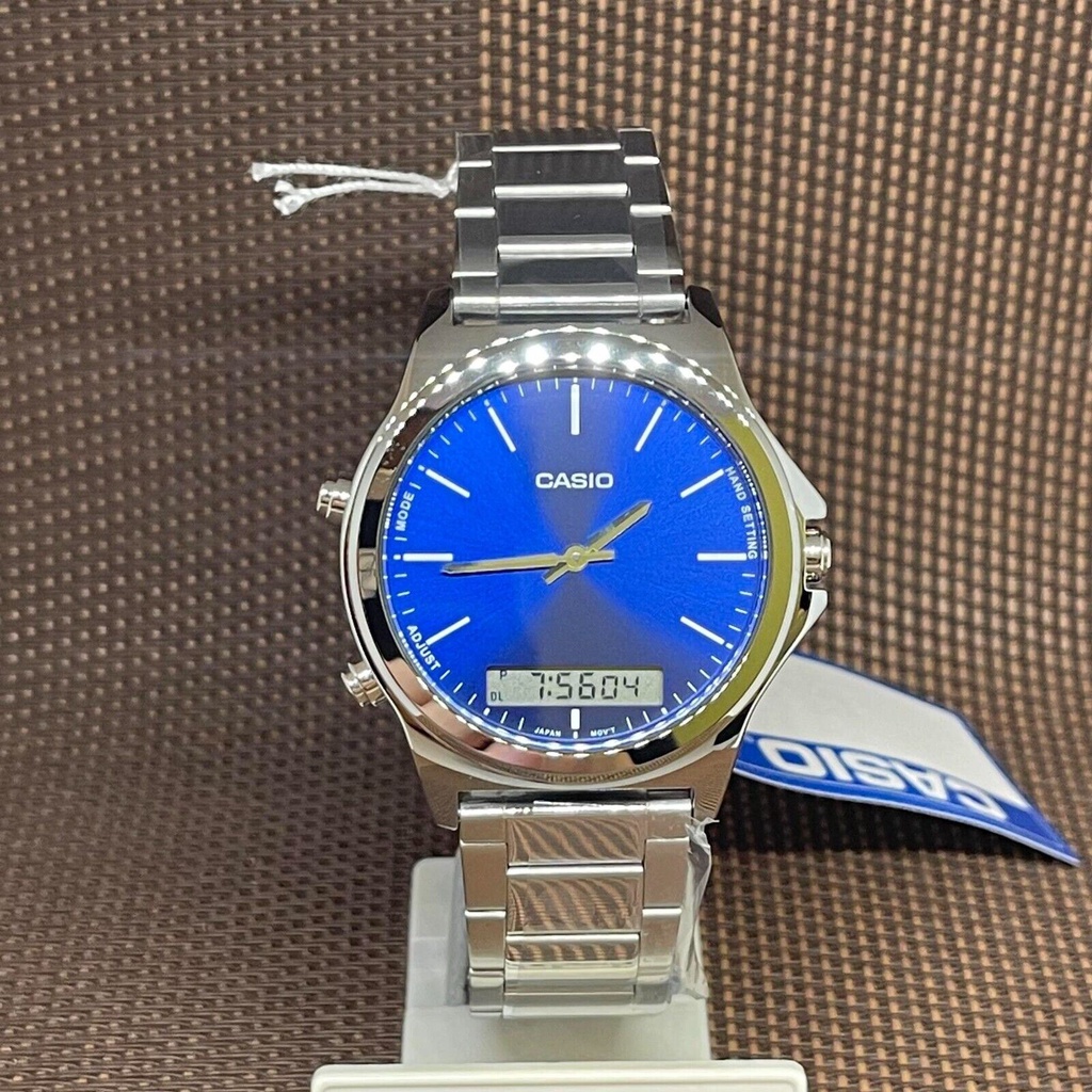 Casio MTPVC01D2E Minimalist Design Blue Analog Digital Quartz Men