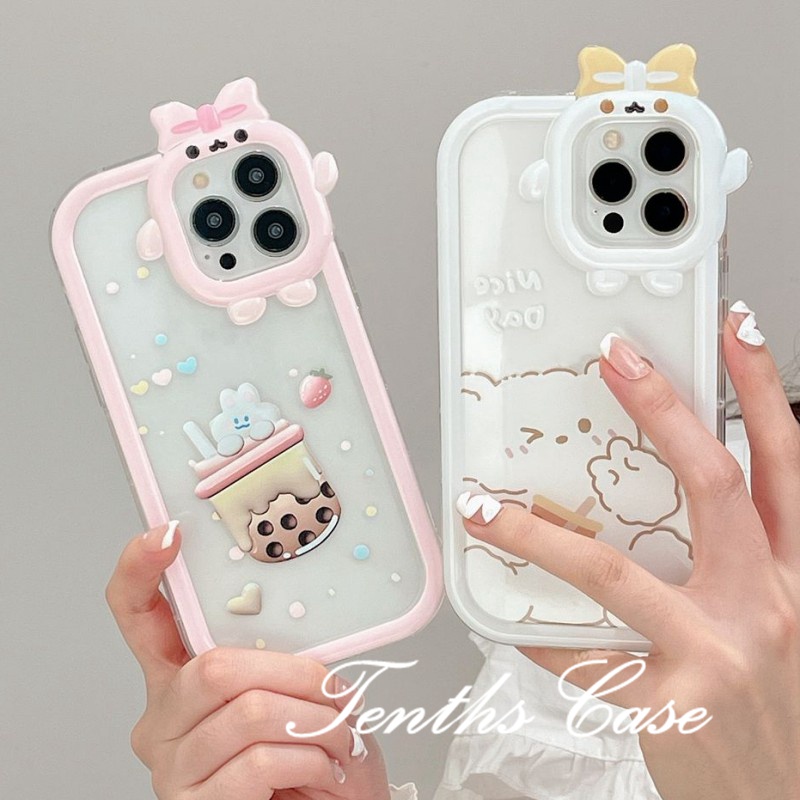 Samsung A54 A14 A34 A04 A04s M23 A23 A13 A33 A53 A73 A03 A03s A02s A52 A52s A22 A32 A50 A50s A30s A12 A51 A71 A20 A30 Hot Drink Lovely Bear Phone Case Soft Protective Cover