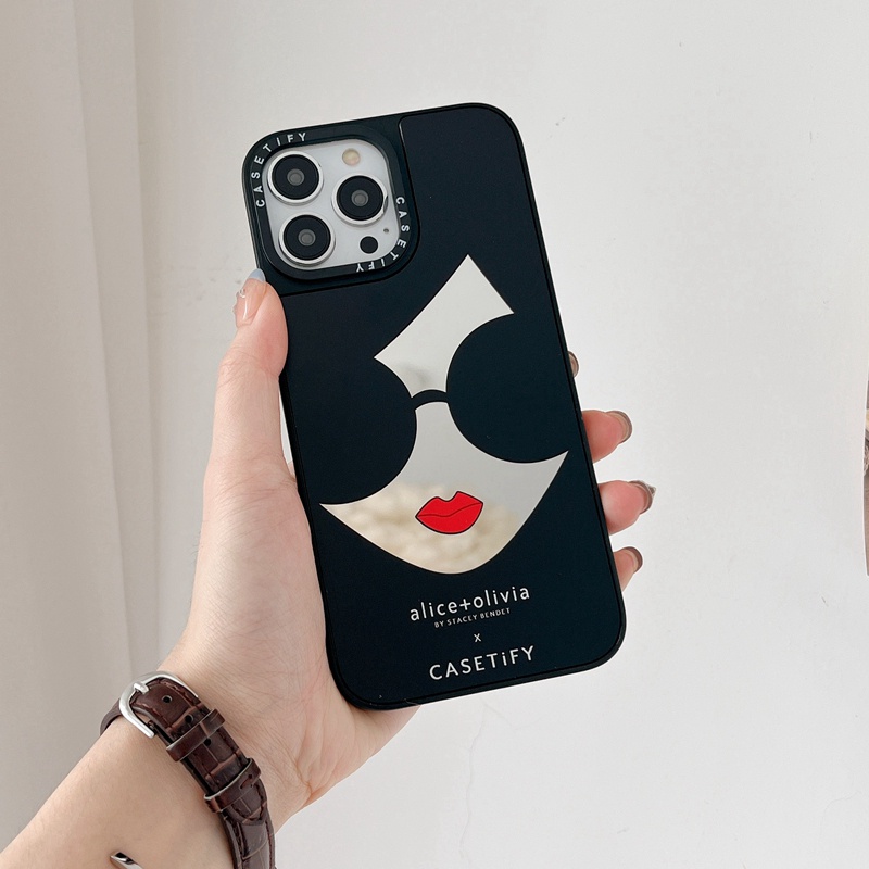 Alice olivia CASETi Sunglasses Girl Case For iPhone 15 14 Plus 15Pro 11 12  13 Pro Max Plating Hard PC Cover Casing | Shopee Singapore