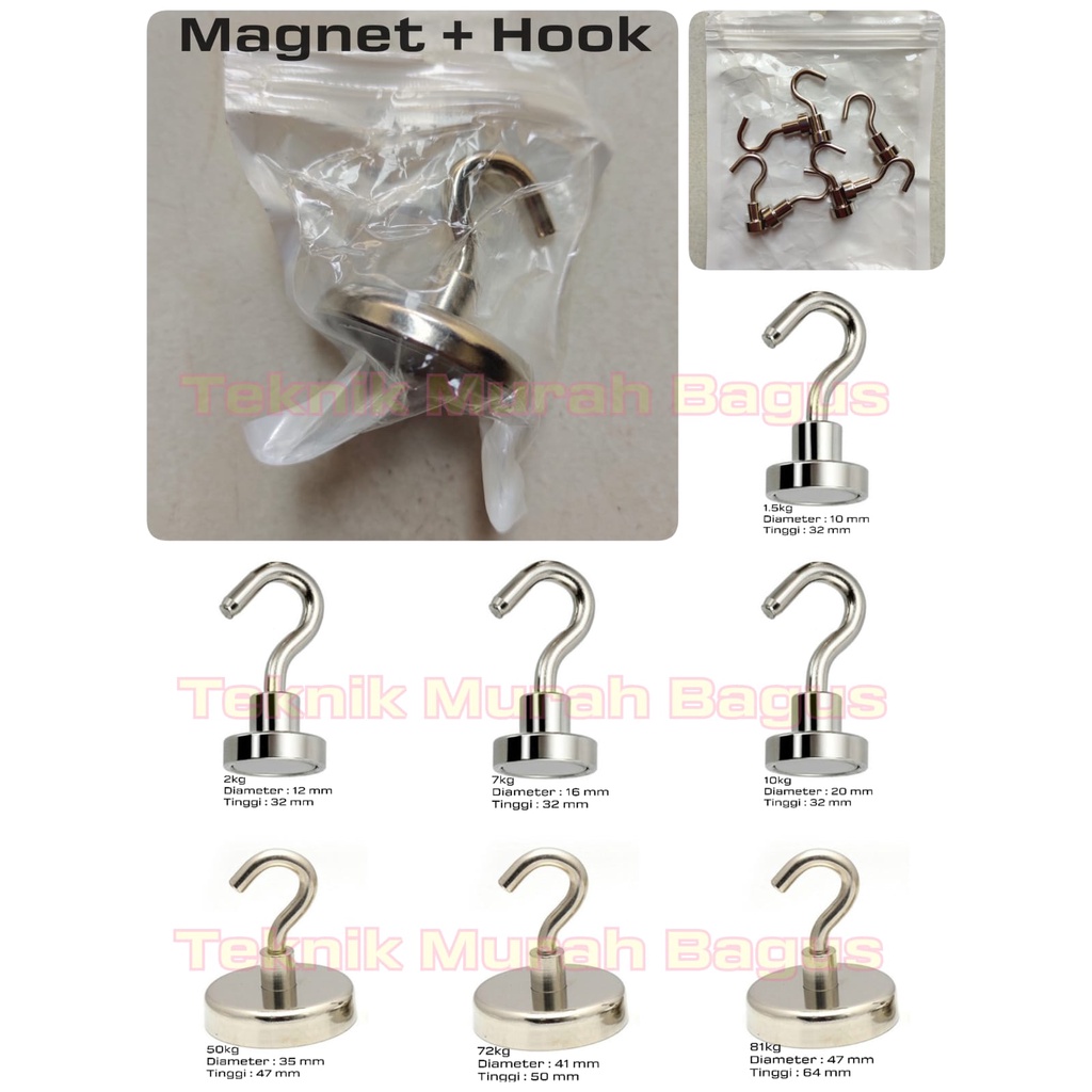 GANTUNGAN Neodymium Round Hook & Ring Hanger Round