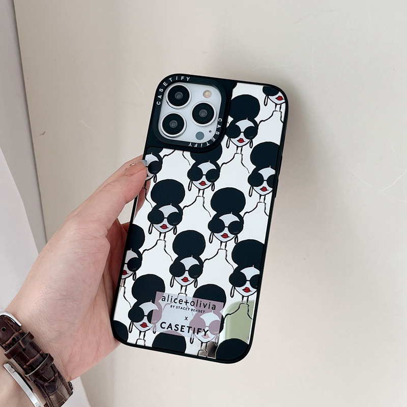 Alice olivia CASETi Sunglasses Girl Case For iPhone 15 14 Plus 15Pro 11 12  13 Pro Max Plating Hard PC Cover Casing | Shopee Singapore