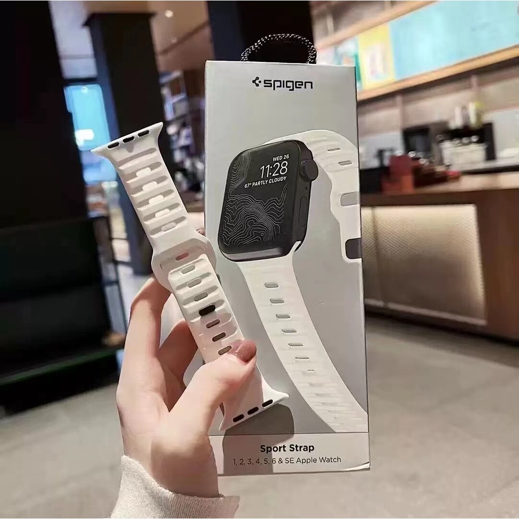Spigen Silicone Strap for iWatch 45mm Band Replacement Watchband