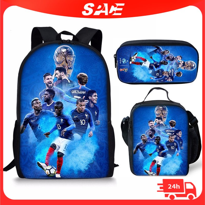 World Cup Soccer Printing Student Backpack Kids School Book Bags Or  Shoulder Bag Or Pencil Bag Or Three-piece Set Children's Travelling Bag