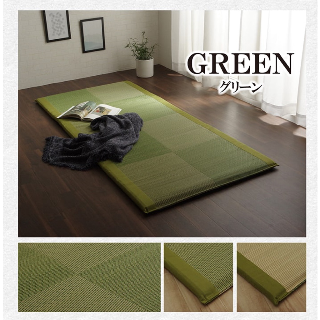 IKEHIKO Japanese rush grass Tatami Mattress Foldable Bed Futon Green