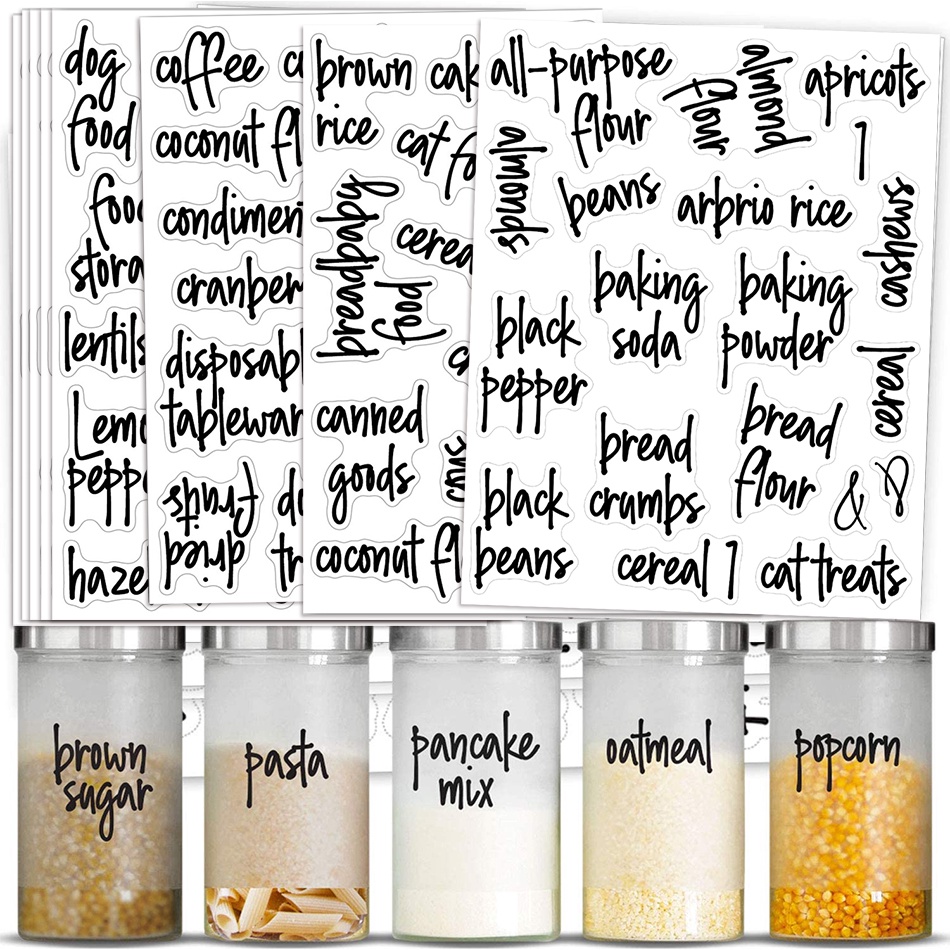 WANGSTORE 170PCS Pantry Label Printed Home Containers Jars Bottles Tags ...