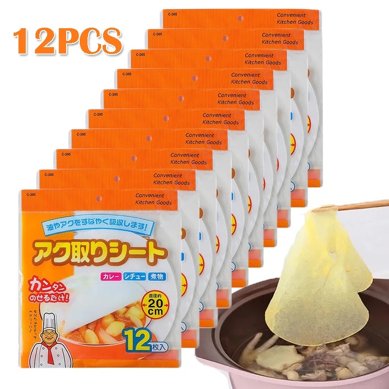 12pcs/bag Food Oil On Paper Oil Absorption Papaer Kitchen Tool Food Oil ...